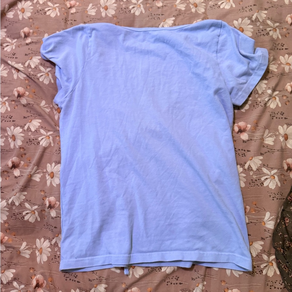 Brandy Melville Light Blue Short Sleeve Tee - Picture 7 of 9